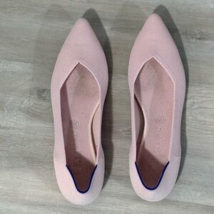Rothys Blush Pink The Point 11.5 Pointed Toe Flats Knit Retired Slip On Comfort